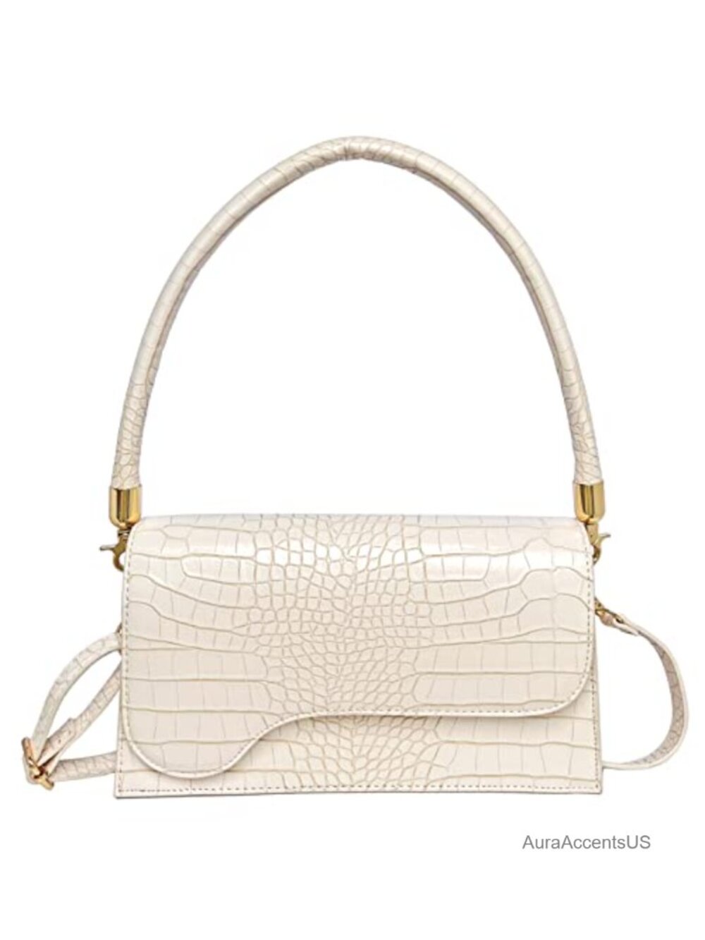 Retro Clutch Shoulder Bag Crocodile Pattern Small Crossbody Handbag for Women